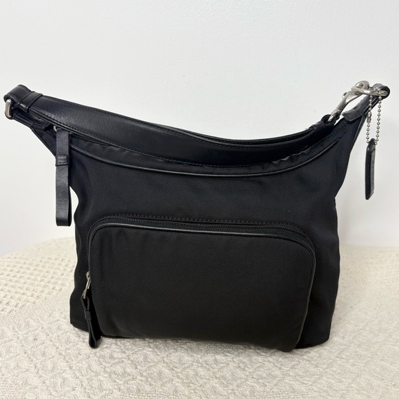 Y2K Vintage Coach Mercer Pocket Hobo 7430 Black Twill Shoulder Bag - Picture 1 of 12